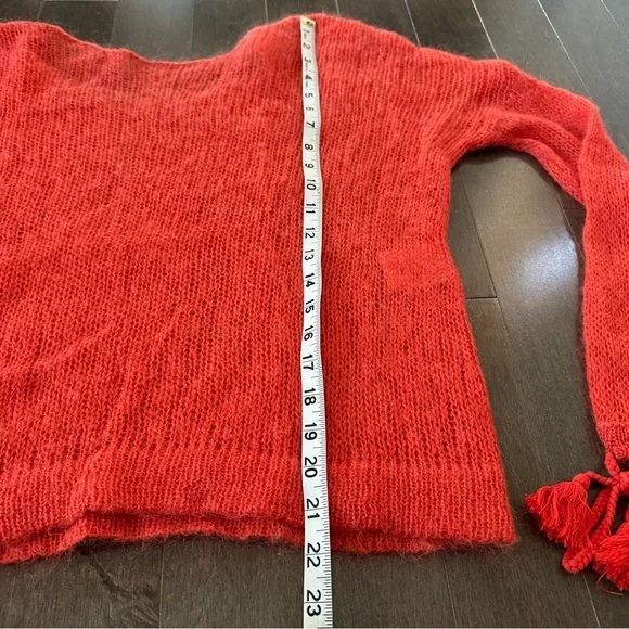 Sezane Dickey Mohair Merino Sweater Tassel Boho Open Knit Lightweight M - Picture 6 of 10